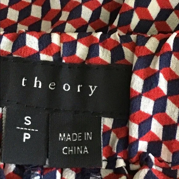 Theory Silk Printed Joggers /Lounge Pants, S, EUC